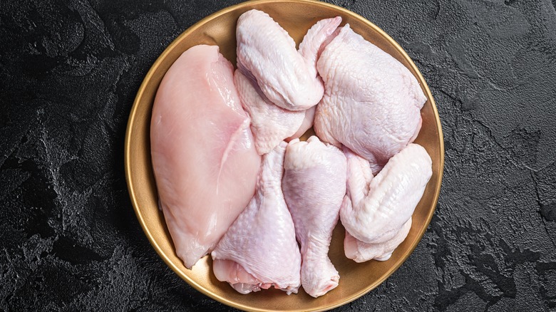 raw chicken pieces