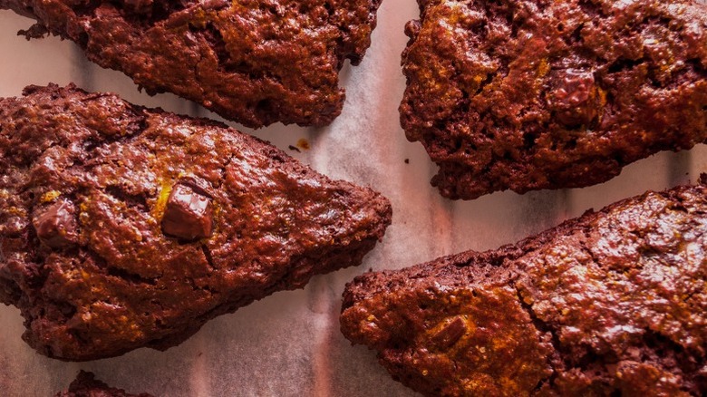 Baked chocolate triangle scones