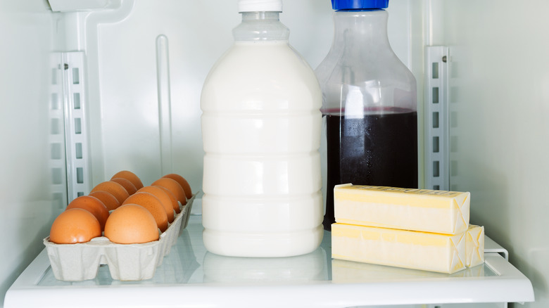 Cold ingredients in refrigerator