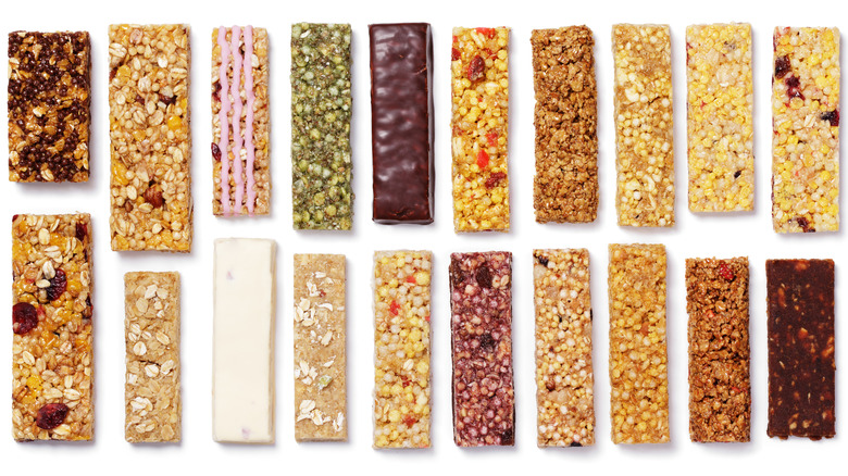 Different styles of granola bars