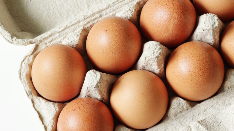 eggs in cardboard egg carton