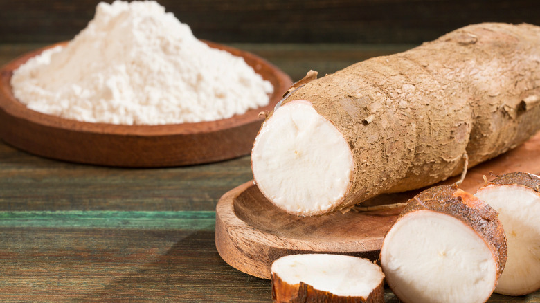 chopped and ground arrowroot