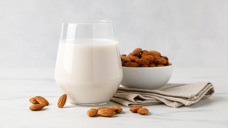 almond milk and nuts