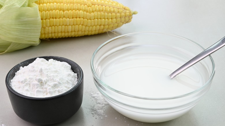 cornstarch and water with corn