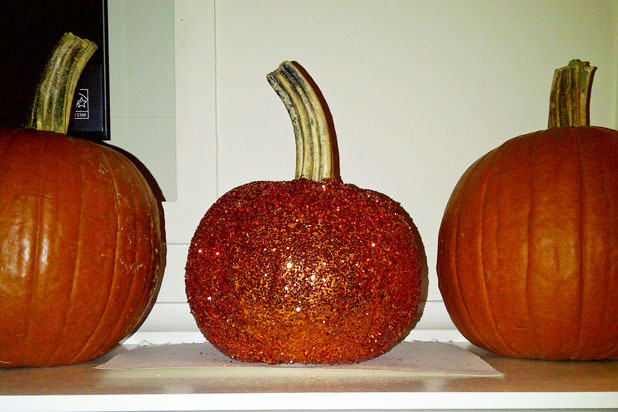 3. Glittered Pumpkin