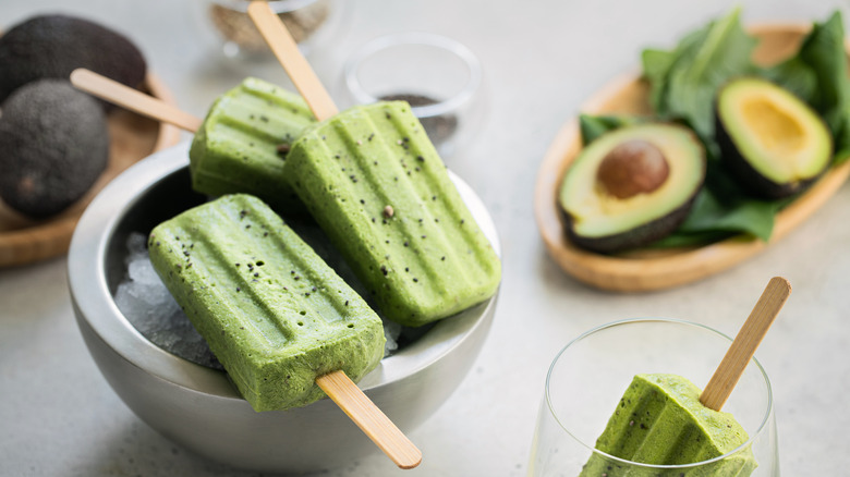 Frozen avocado popsicles