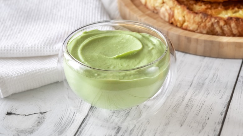 Bowl of avocado mayonnaise