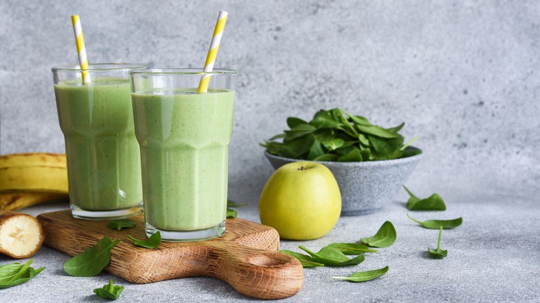 Green smoothie made with avocado