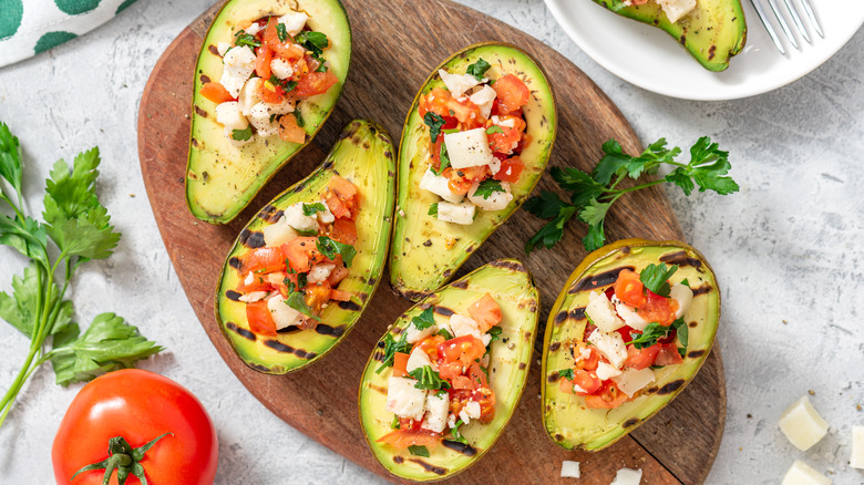 Grilled stuffed avocados