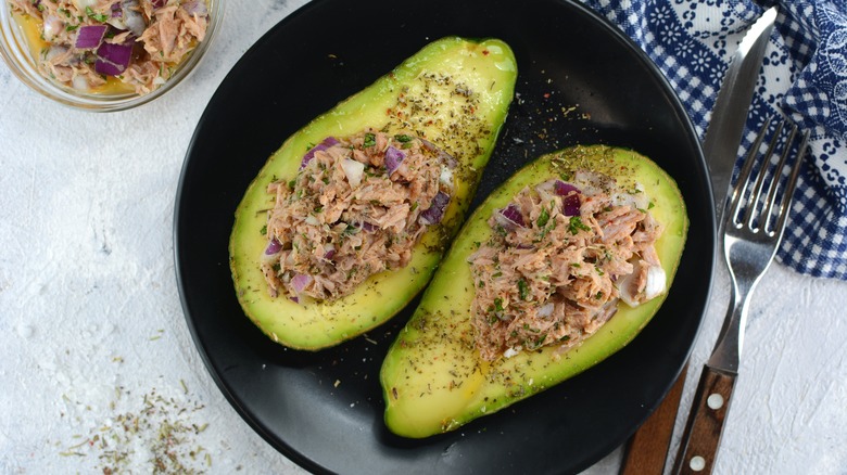 Avocado stuffed with tuna salad