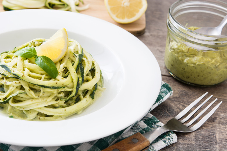 Zucchini Pasta with Almond Pesto