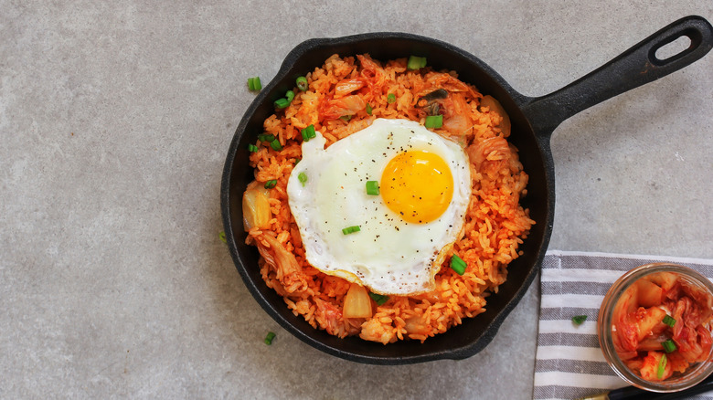 Kimchi fried rice with egg