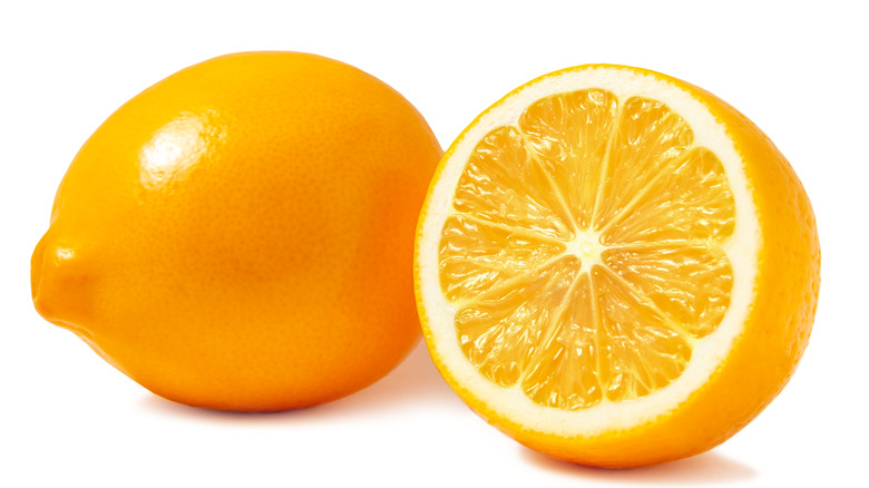 Meyer lemons on table