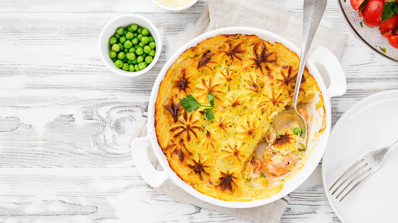 fish pie with peas on the side 