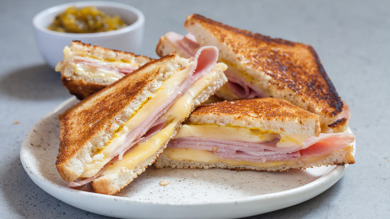 grilled ham and cheese sandwiches