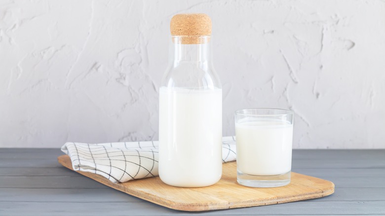 Buttermilk in glass container