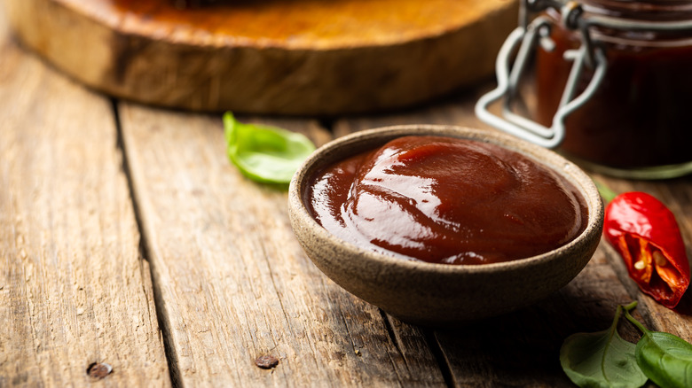 Ramekin with barbecue sauce