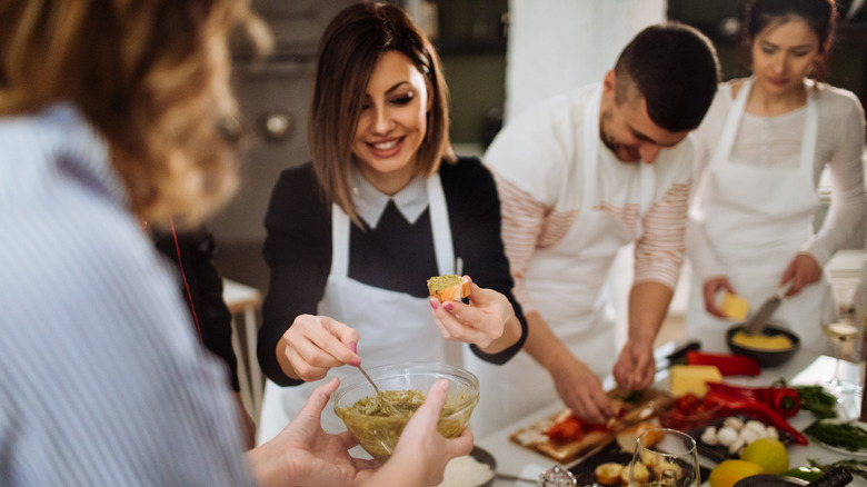 woman in cooking class