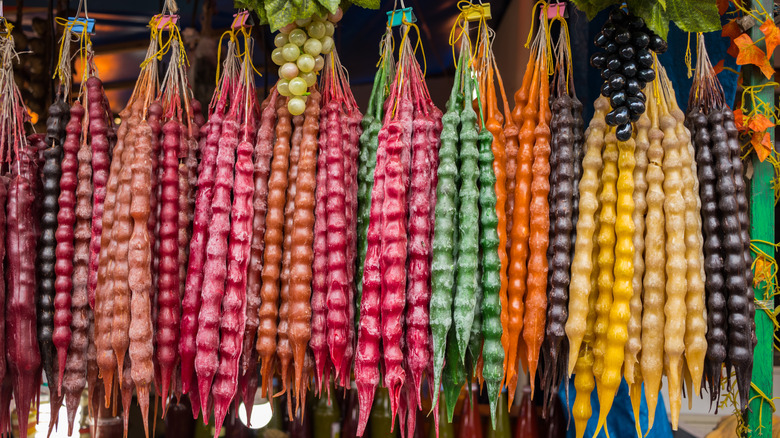 colorful candle-shaped dangling candies