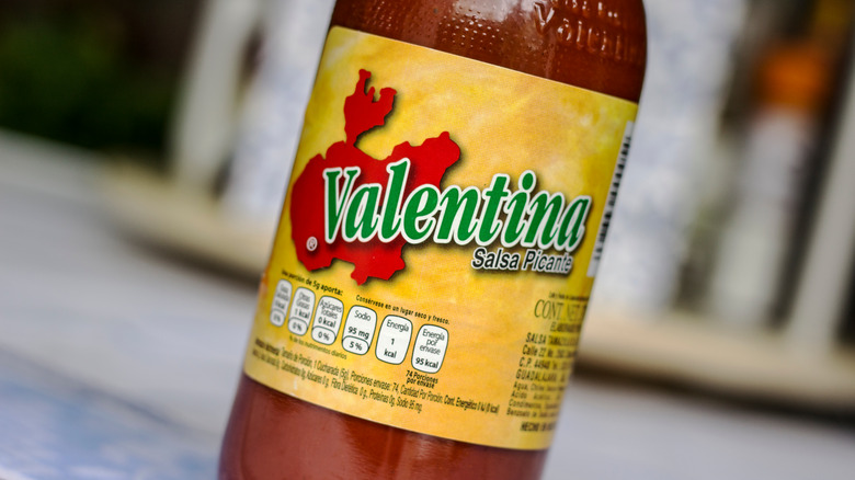 close up of Valentina hot sauce