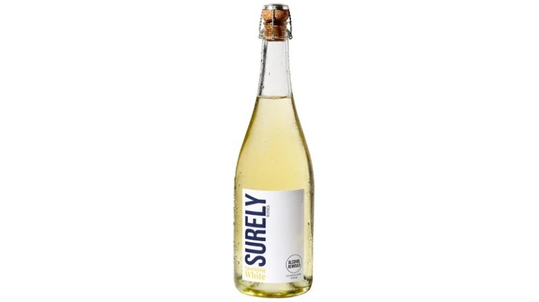 A bottle of Surely white wine