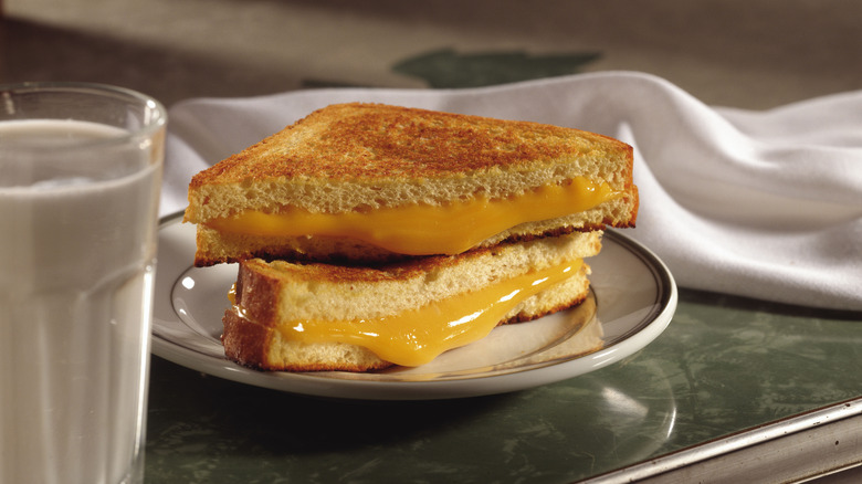 grilled cheese on plate