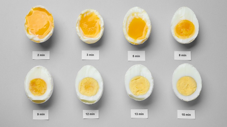 Cooking stages of eggs