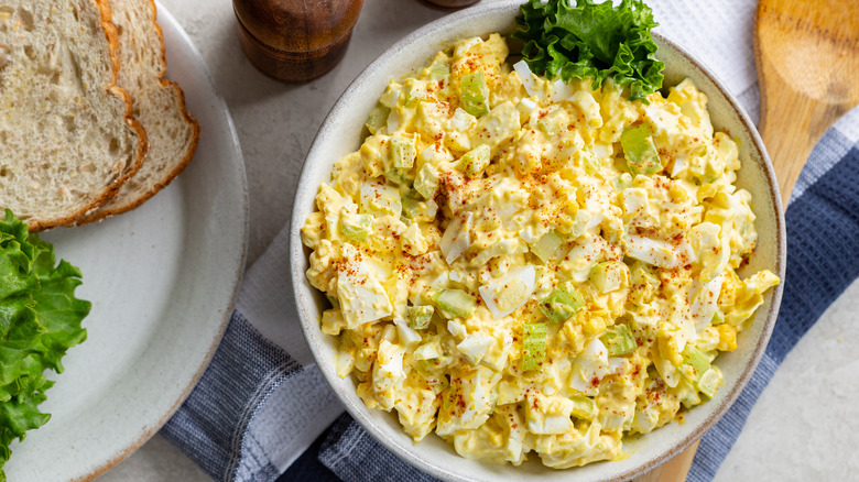 Bowl of hearty egg salad