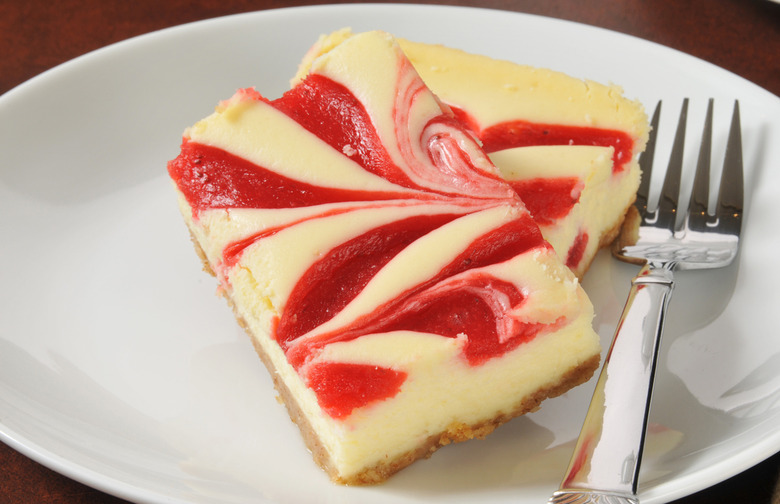 Meyer Lemon Raspberry Swirl Cheesecake