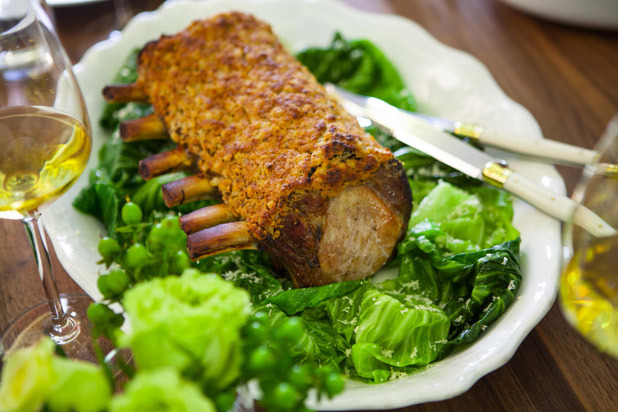 Daniel Boulud's Beer Marinated Pork Rack With a Barley-Mustard Crust