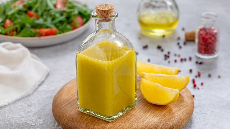 homemade salad dressing in bottle