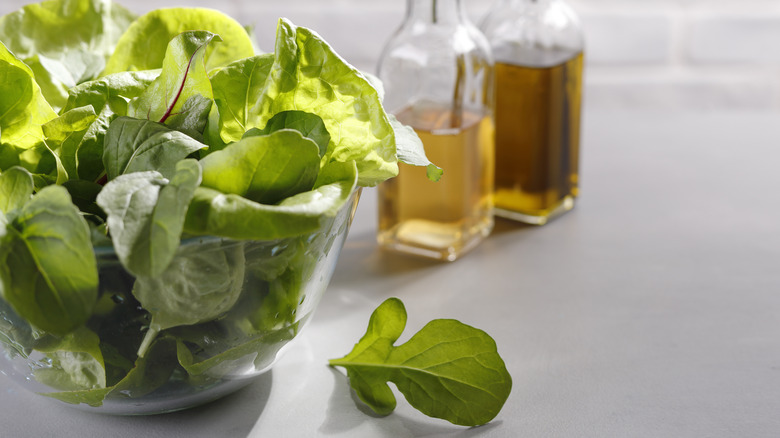 bowl of salad leaves