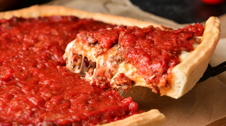 Deep dish pizza