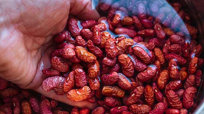 red kidney beans being soaked