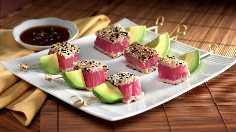 tuna and avocado kabobs