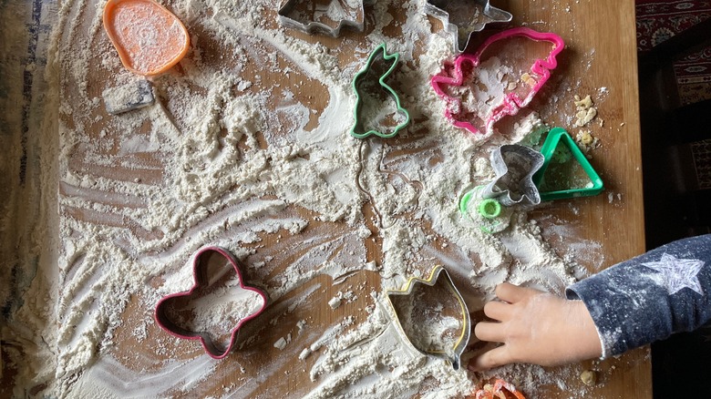 Flour and cookie cutters