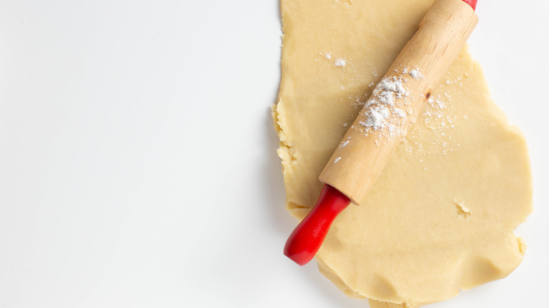 Rolling pin and cookie dough