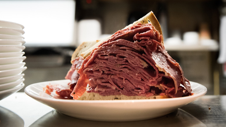 giant pastrami sandwich