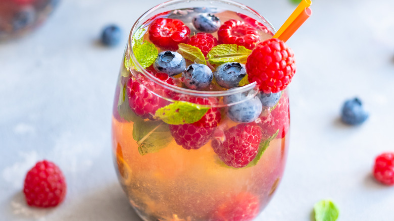 Berries soaking in wine