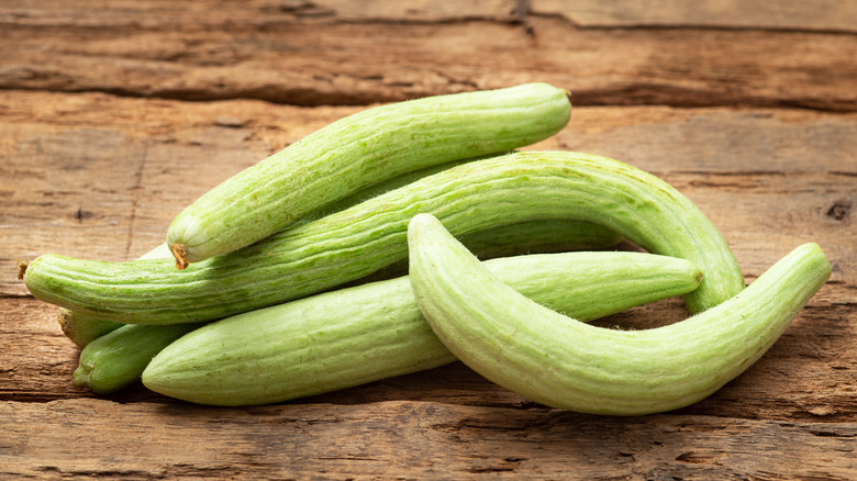 Armenian Cucumbers on wooden table