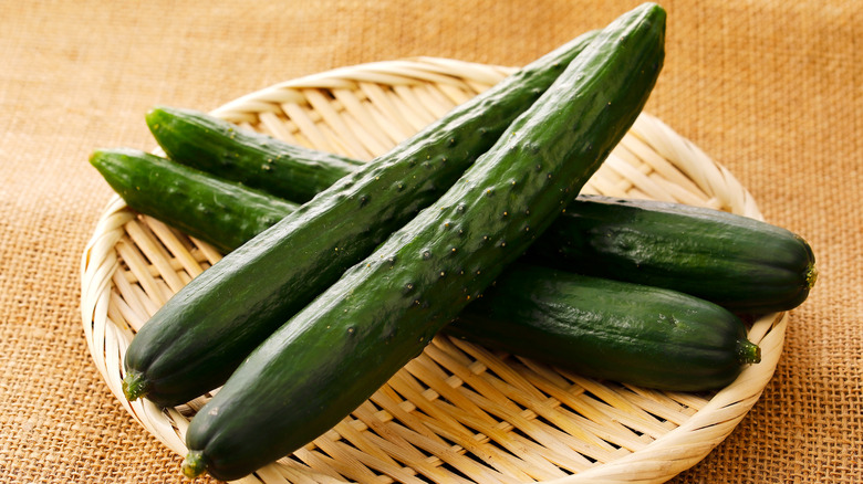 Japanese Cucumbers in basket