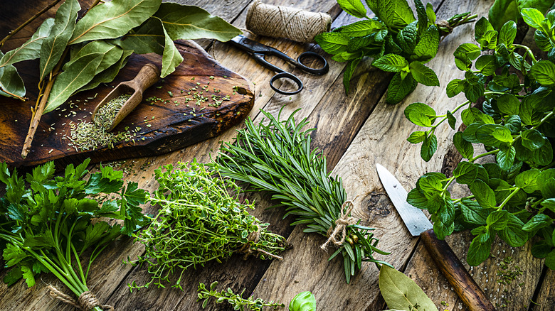 Fresh herbs on board