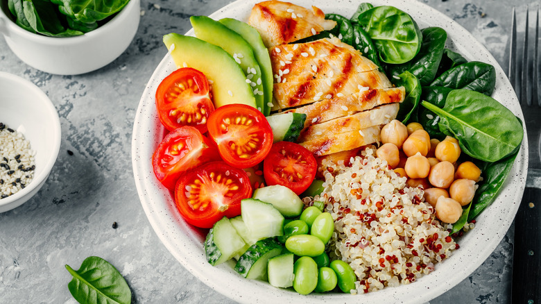 Grain bowl with fresh ingredients