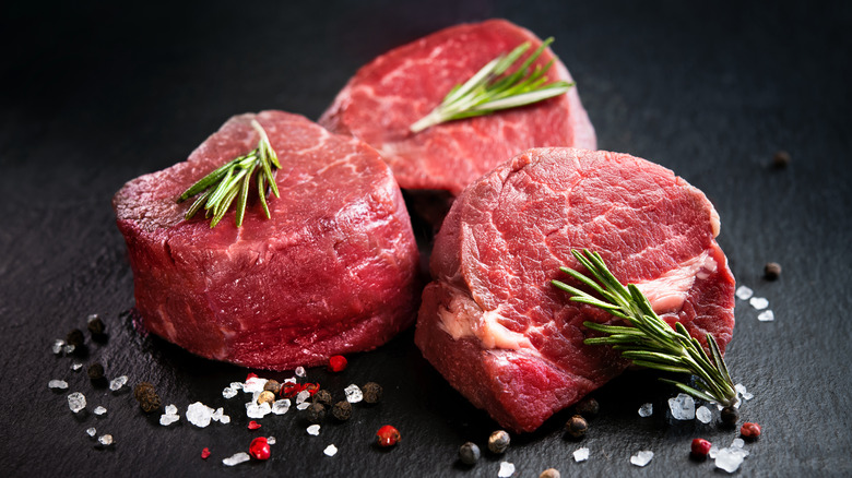 raw filet mignon steaks