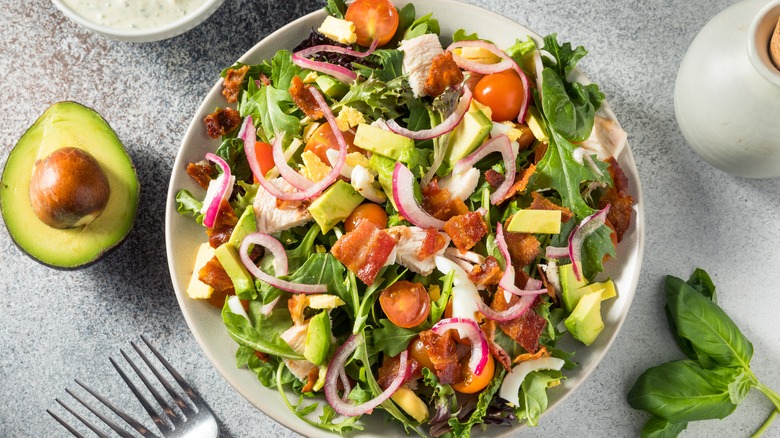 cobb salad with bacon and avocado