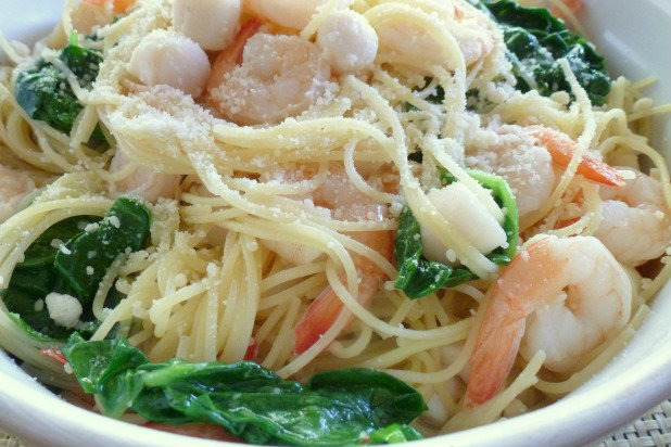 Seafood Angel Hair Florentine