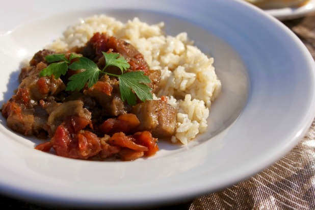 Slow Cooker Indian Eggplant: Bhurtha