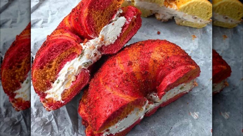 Flaming Hot Cheetos bagel