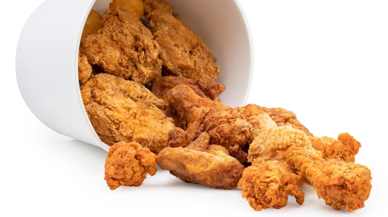 Bucket of fried chicken