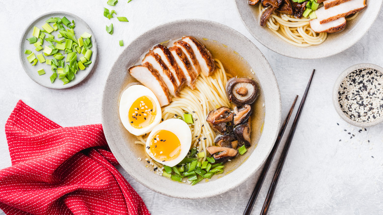 Bowl of shiitake ramen